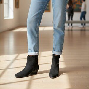 Bruno Magli Women Fabiana Black Italian Suede Ankle Boots 40.5/9 NEW $495